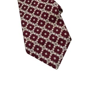Briar Tie Mens One Size Red Geometric Jacquard Classic Dress Necktie Business
